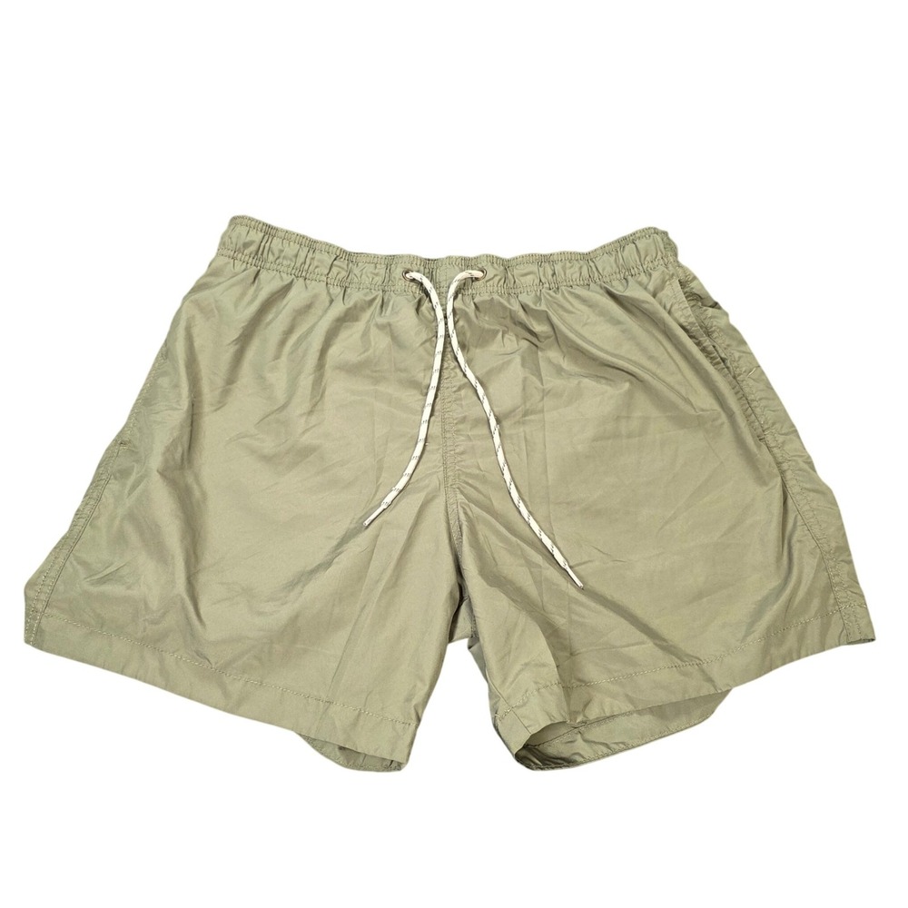 H&M Drawstring Board Swim Shorts Men's Size Medium Olive Green Mesh Lined